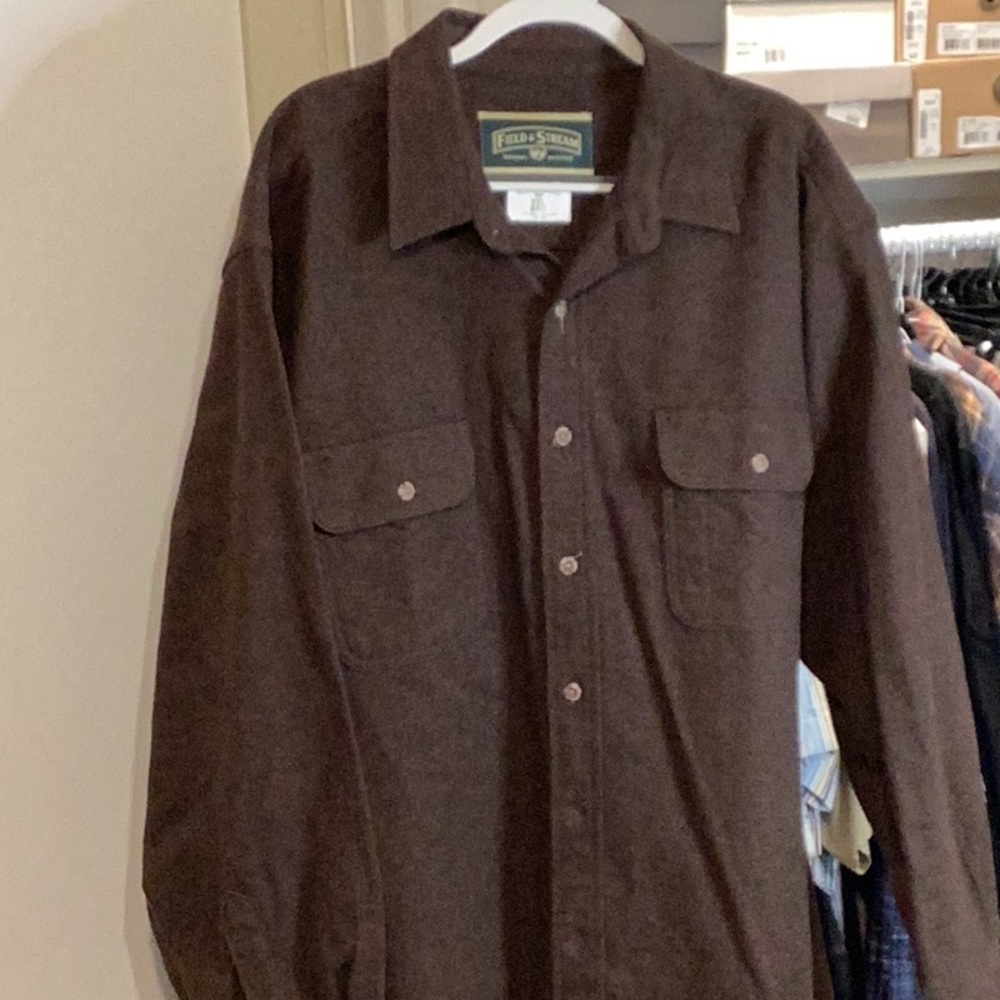 Field & Stream Flannel Shirt Jacket Brown XXL